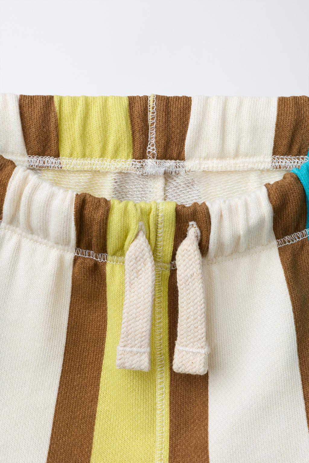 ШОРТЫ-БЕРМУДЫ В ПОЛОСКУ С ЭТИКЕТКОЙ