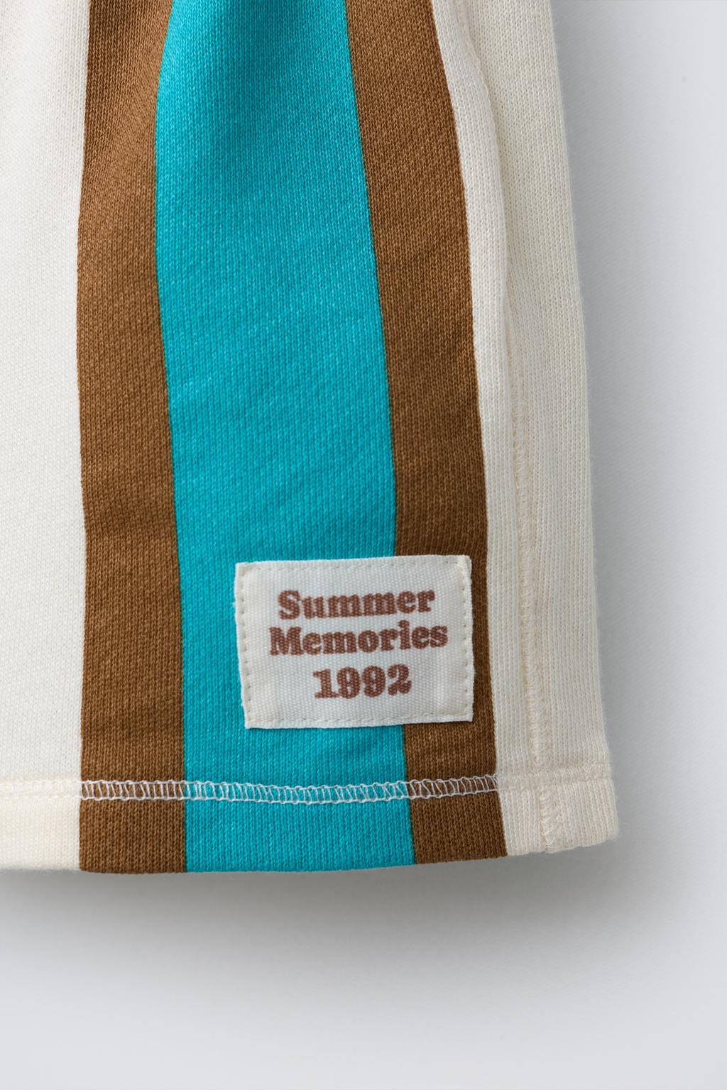 ШОРТЫ-БЕРМУДЫ В ПОЛОСКУ С ЭТИКЕТКОЙ