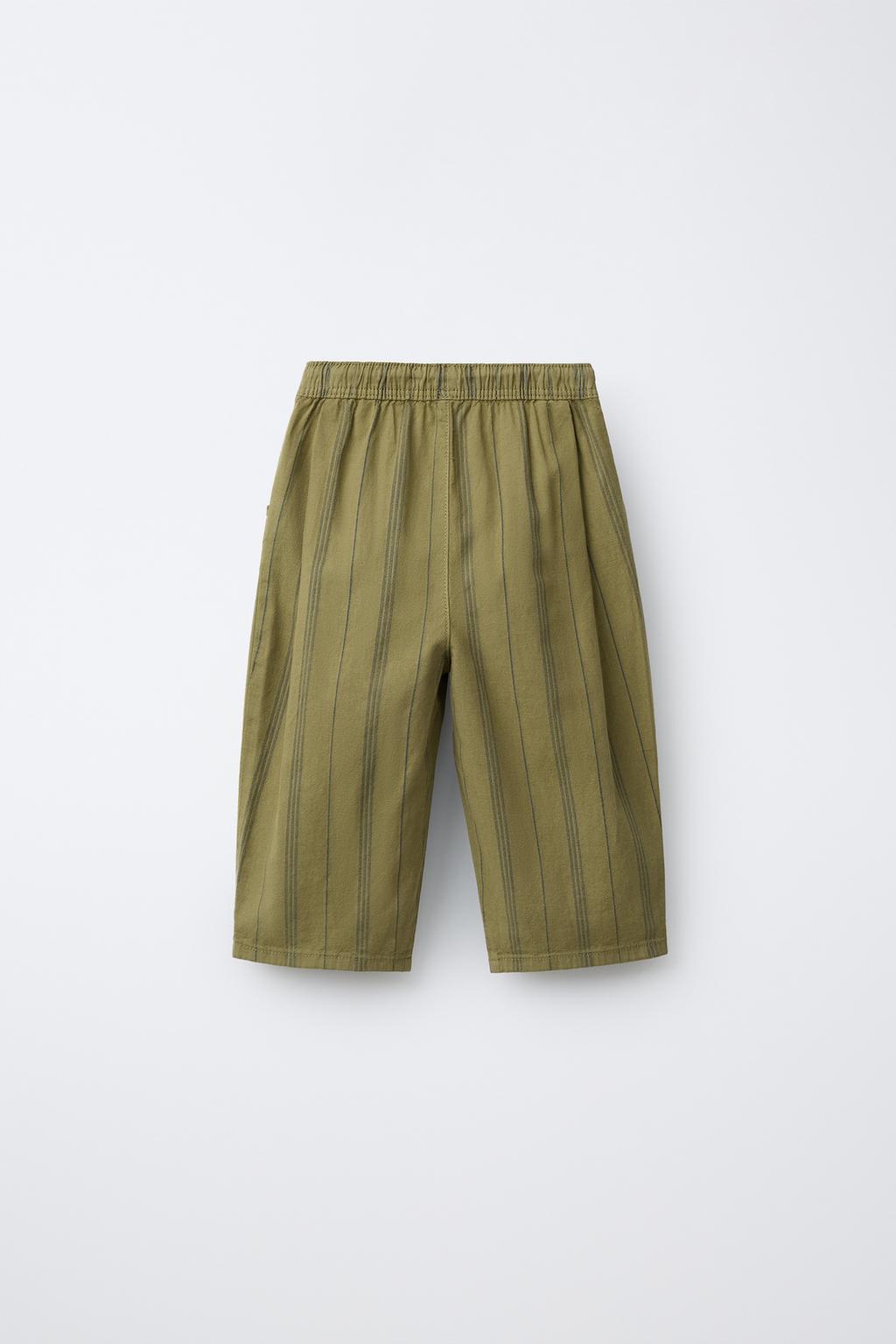 БРЮКИ В ПОЛОСКУ ИЗ ХЛОПКА И ЛЬНА