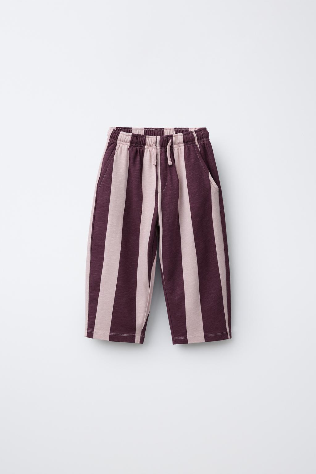 ПРЯМЫЕ БРЮКИ ИЗ МЯГКОЙ ТКАНИ В ПОЛОСКУ