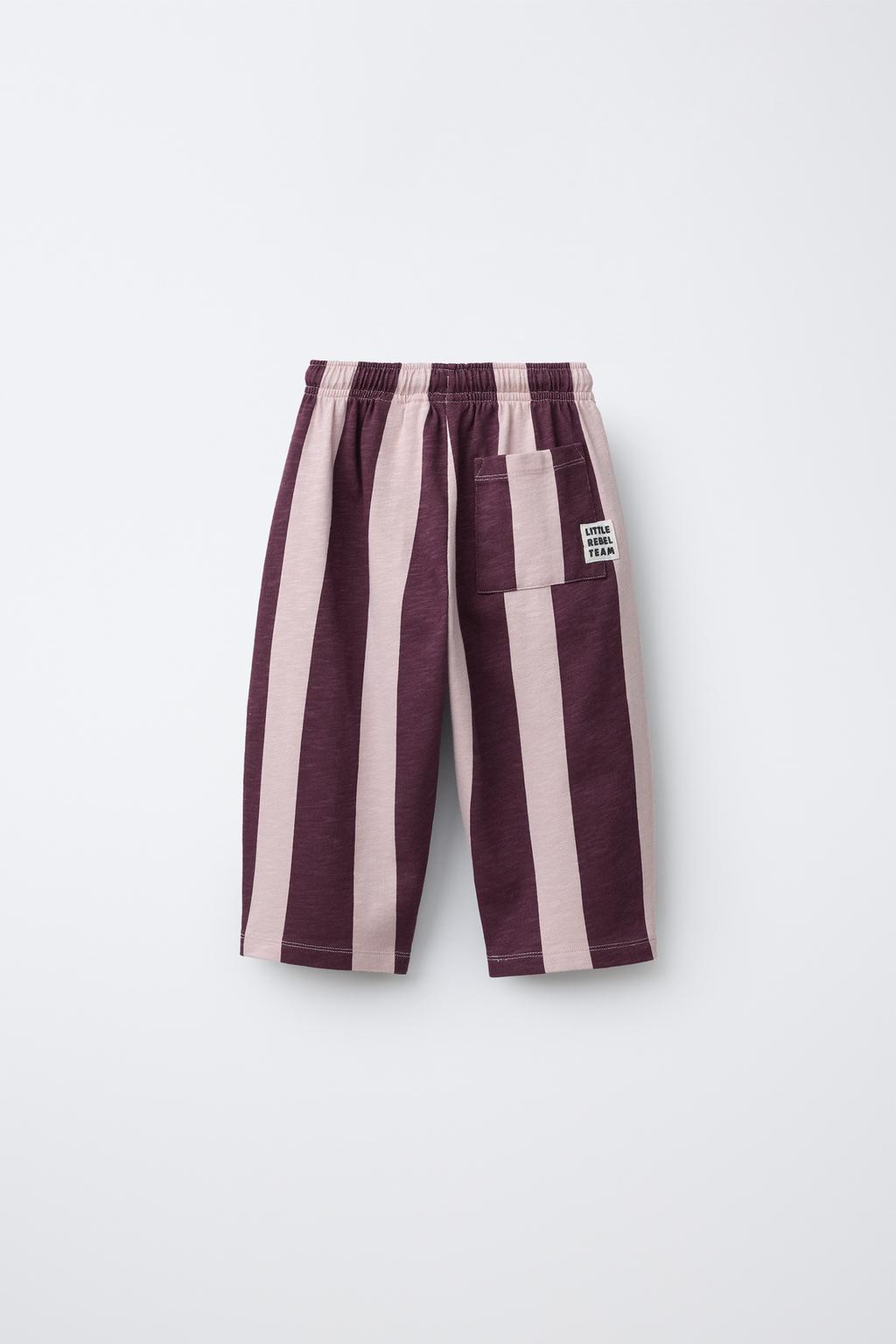 ПРЯМЫЕ БРЮКИ ИЗ МЯГКОЙ ТКАНИ В ПОЛОСКУ