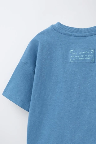 Футболка из хлопка и льна с надписью- Заказать в России