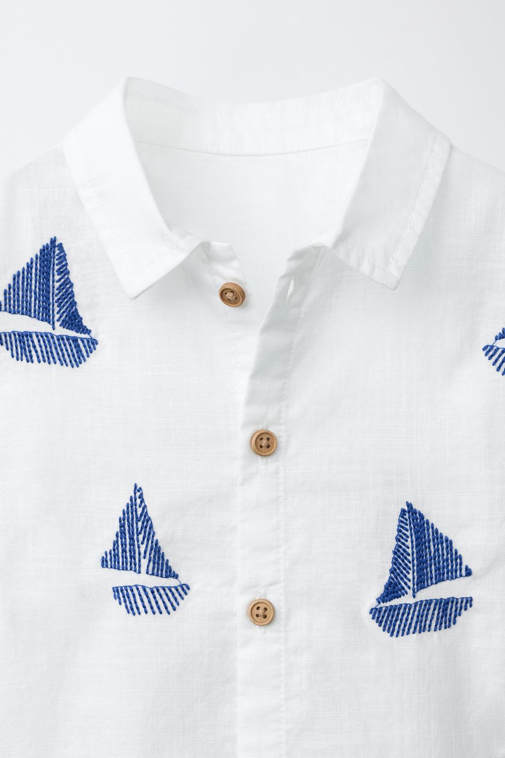 РУБАШКА С ВЫШИВКОЙ «ЛОДКИ»