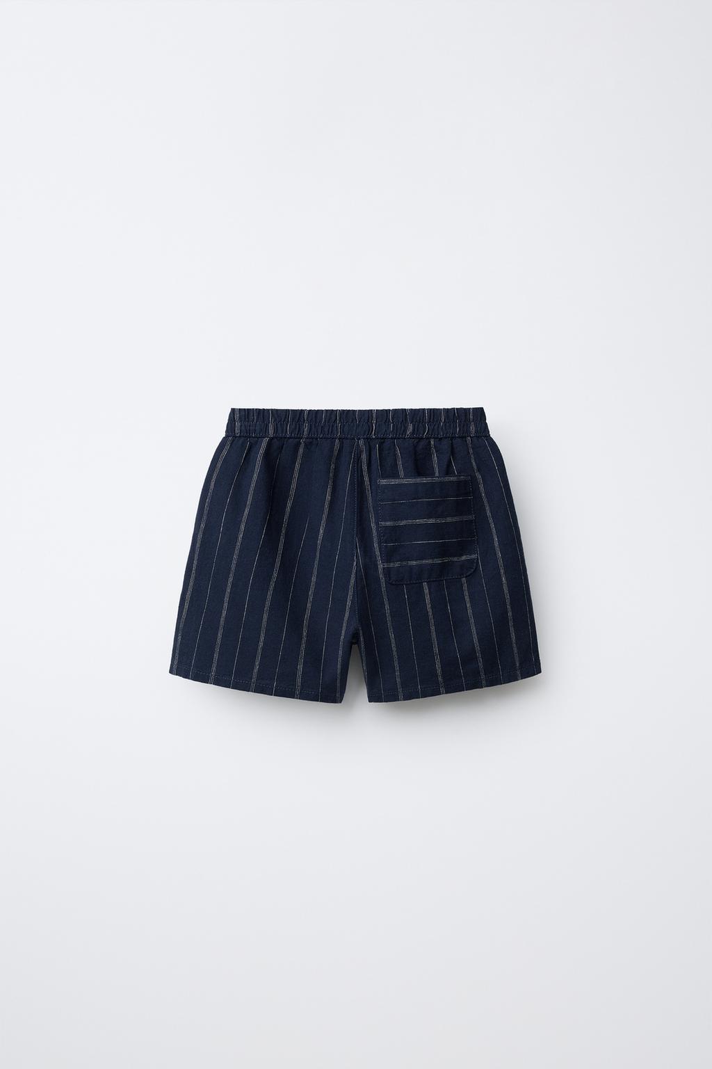 БЕРМУДЫ ИЗ ХЛОПКА И ЛЬНА В ПОЛОСКУ