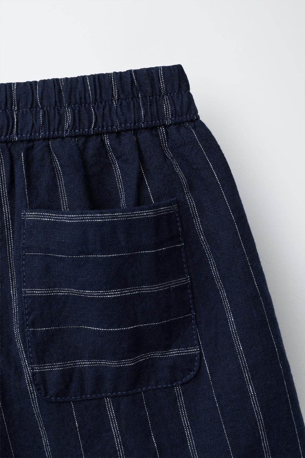 БЕРМУДЫ ИЗ ХЛОПКА И ЛЬНА В ПОЛОСКУ