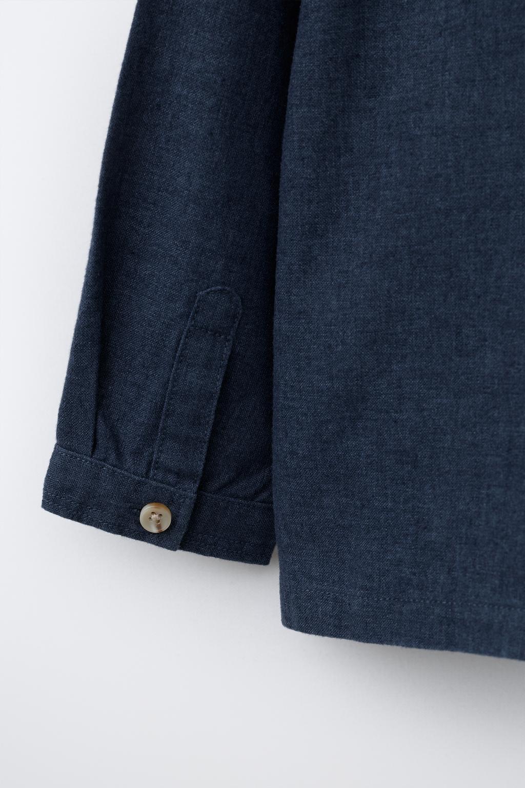 КУРТКА-РУБАШКА ИЗ ЛЬНА С КАРМАНАМИ