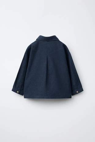 Куртка-рубашка из льна с карманами- Заказать в России