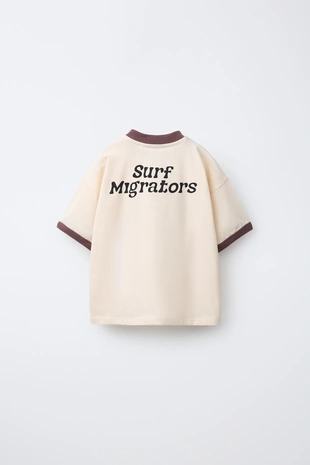 Футболка с контрастным текстовым принтом- Заказать в России