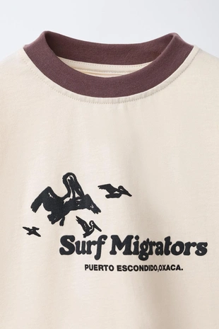 Футболка с контрастным текстовым принтом- Заказать в России