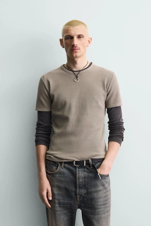 Футболка SLIM FIT из рельефной ткани