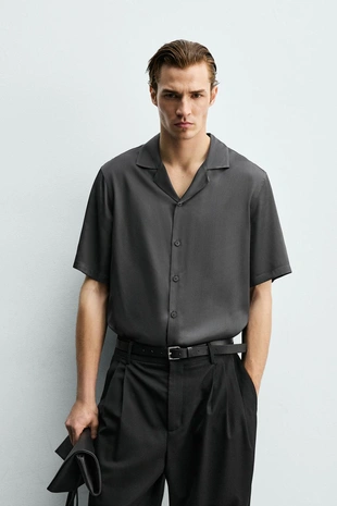 Атласная рубашка 