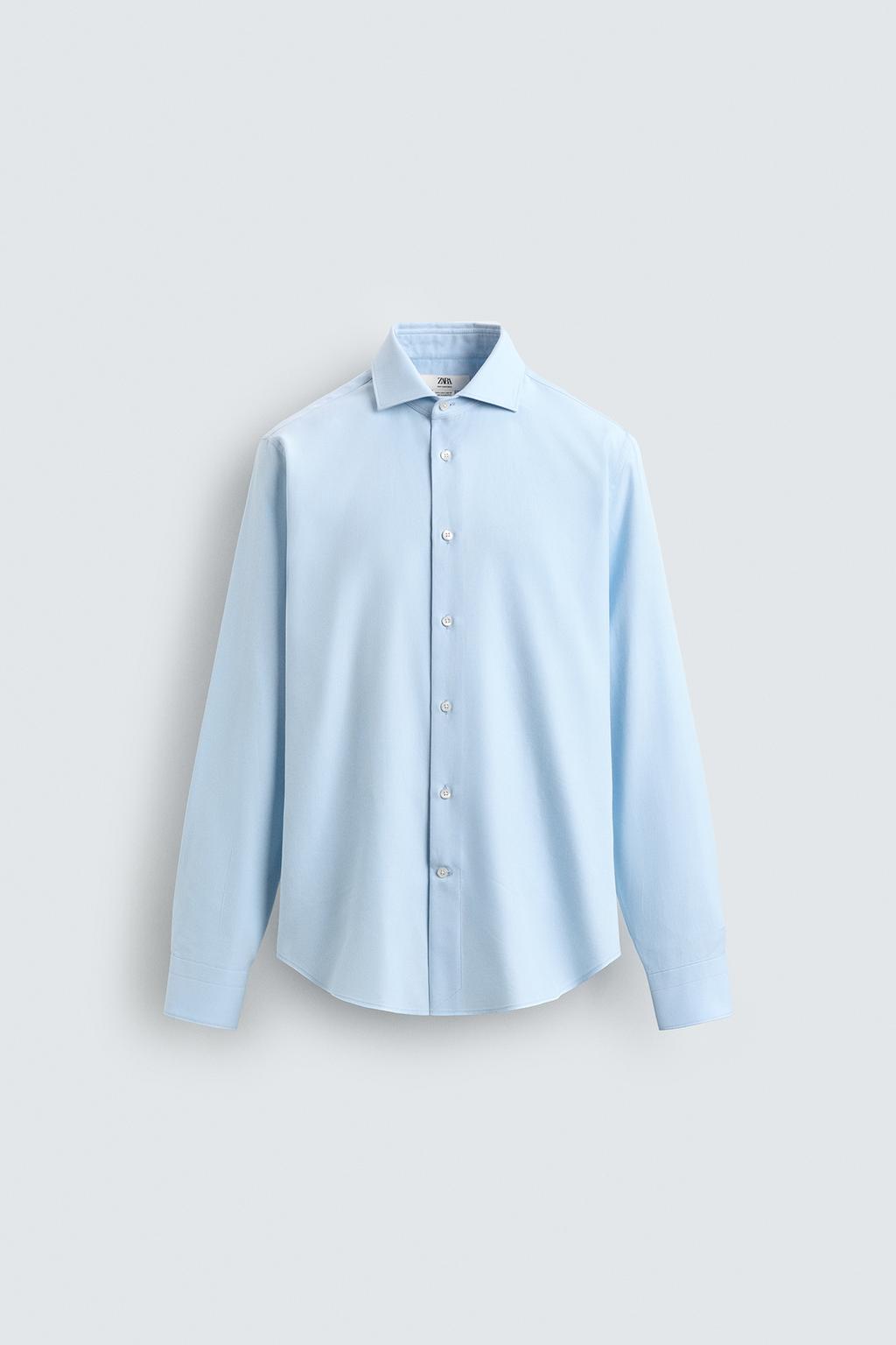 РУБАШКА КЛАССИЧЕСКОГО КРОЯ ИЗ РЕЛЬЕФНОЙ ТКАНИ