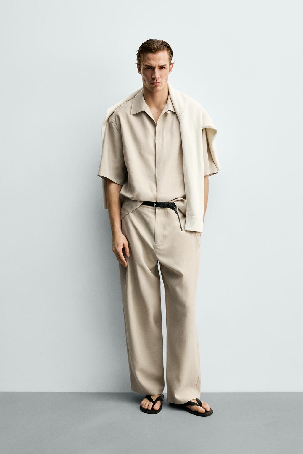 РУБАШКА RELAXED FIT ИЗ СТРУЯЩЕЙСЯ ТКАНИ