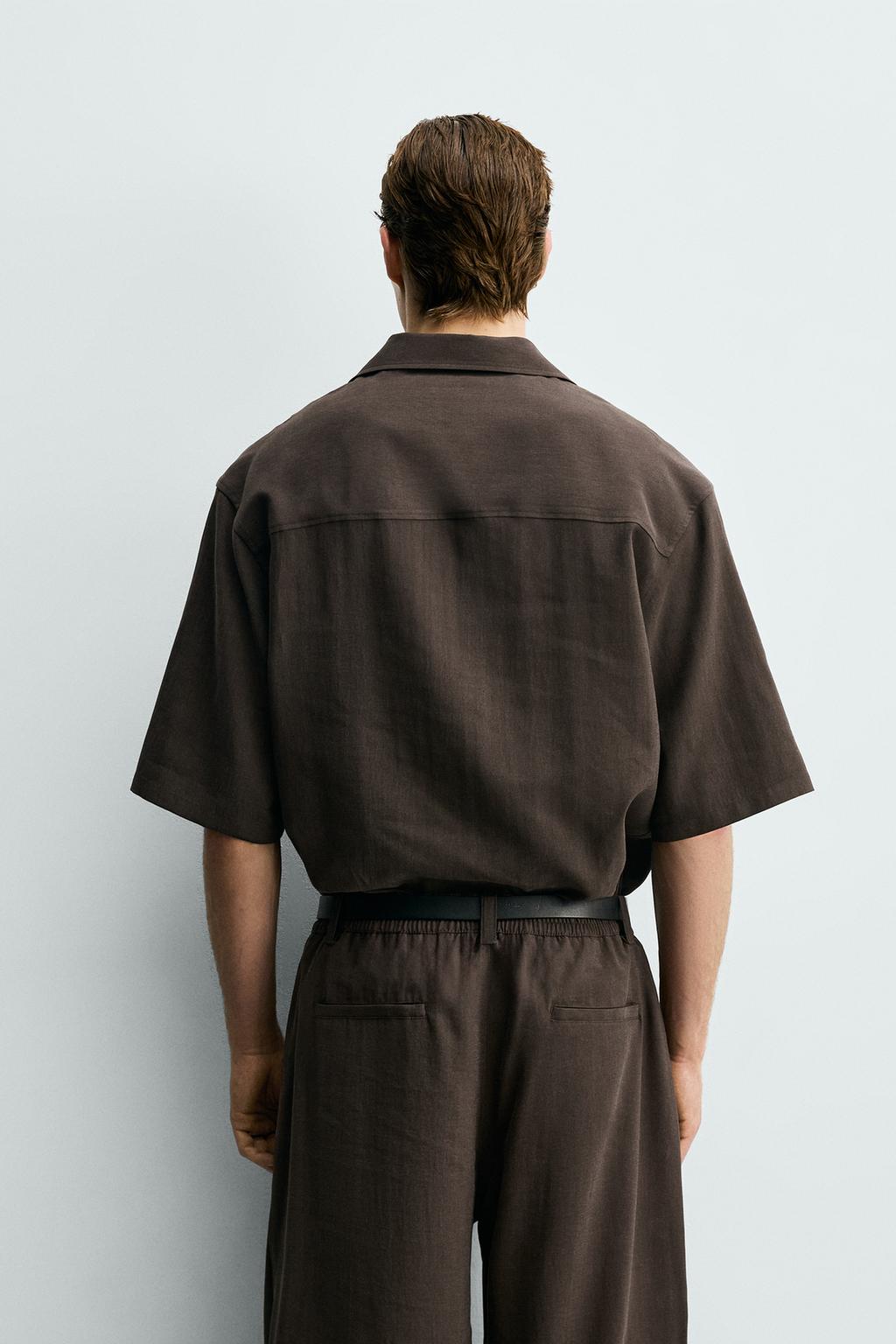 РУБАШКА RELAXED FIT ИЗ СТРУЯЩЕЙСЯ ТКАНИ