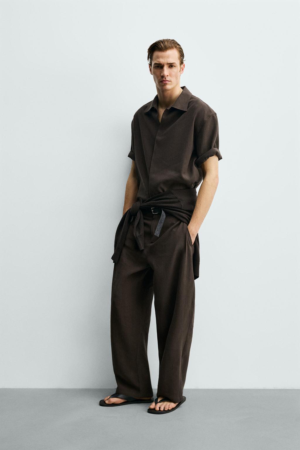 РУБАШКА RELAXED FIT ИЗ СТРУЯЩЕЙСЯ ТКАНИ