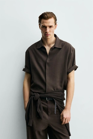 Рубашка RELAXED FIT из струящейся ткани