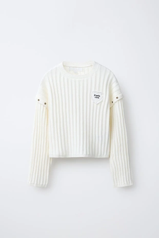 Вязаный джерси с нашивкой в виде сердца- Заказать в России