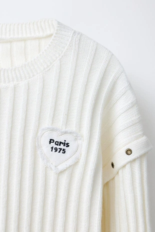 Вязаный джерси с нашивкой в виде сердца- Заказать в России