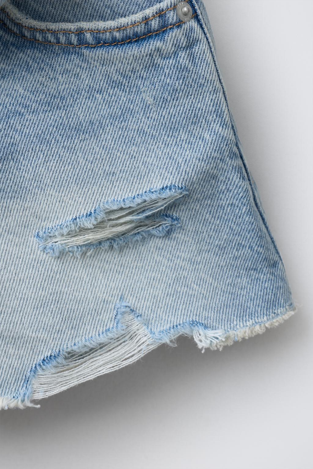 ДЖИНСОВЫЕ ШОРТЫ С РАЗРЕЗАМИ