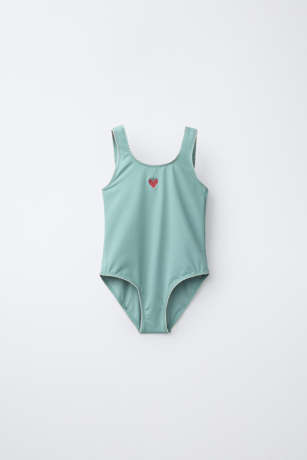 6–14 ЛЕТ/ КУПАЛЬНИК С ВЫШИВКОЙ «КЛУБНИКА»