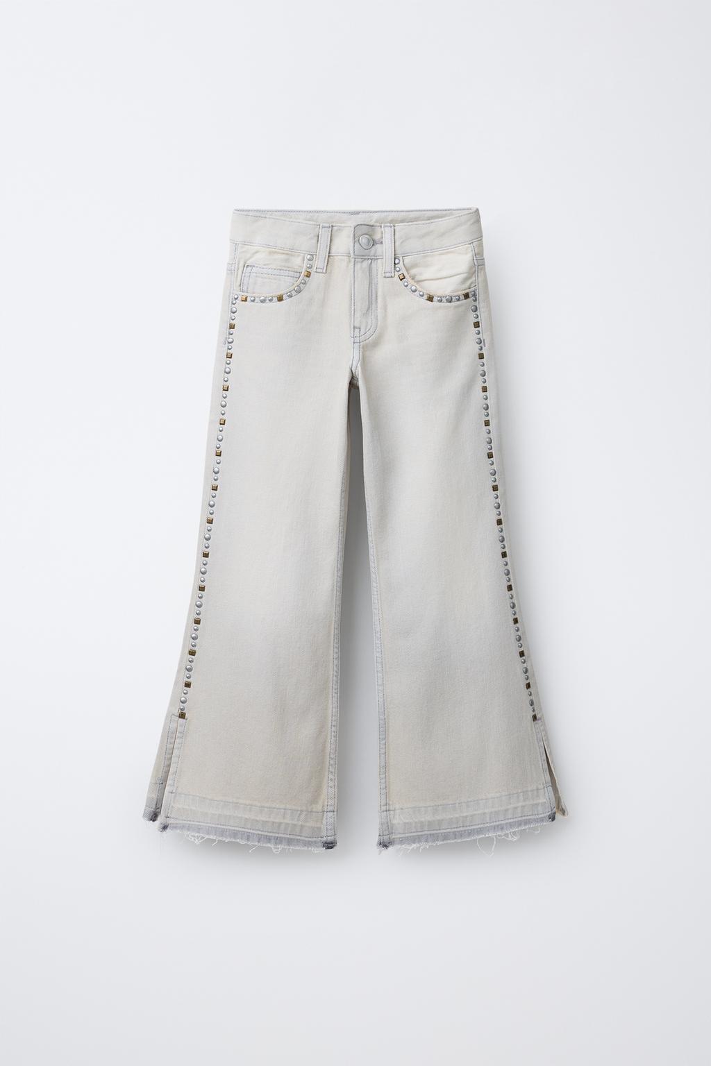 ДЖИНСЫ WIDE LEG С ЗАКЛЕПКАМИ