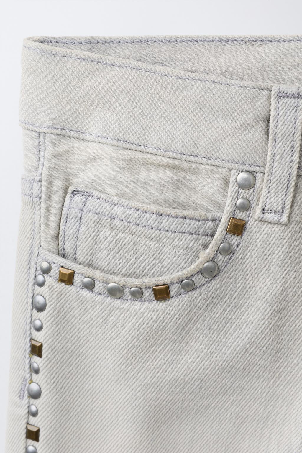 ДЖИНСЫ WIDE LEG С ЗАКЛЕПКАМИ