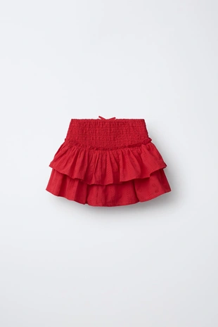 Юбка-шорты с воланами и вышивкой шиффли- Заказать в России