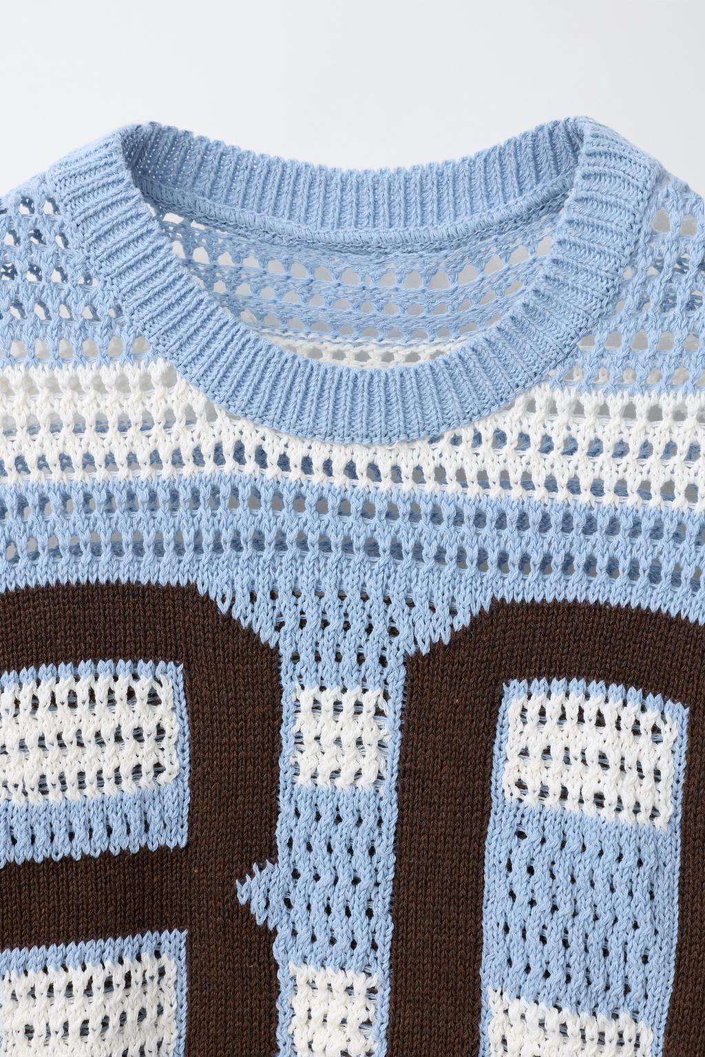 ДЖЕМПЕР В ПОЛОСКУ С ЦИФРОЙ