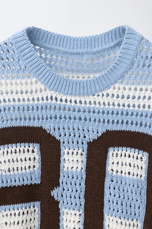 Джемпер в полоску с цифрой- Заказать в России