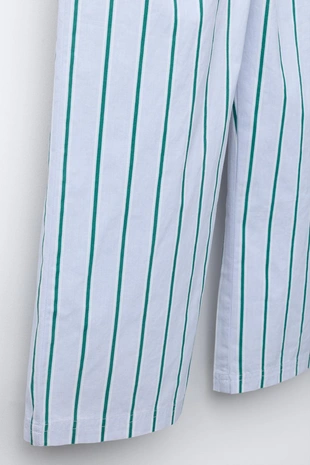 Брюки в полоску с принтом- Заказать в России