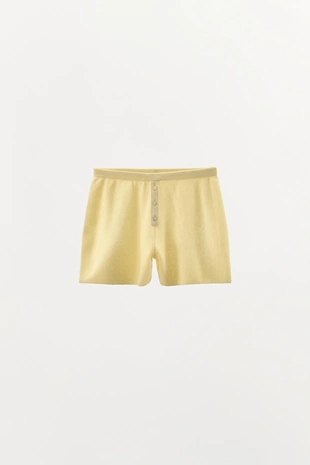 Шорты из хлопковой смеси с пуговицами- Заказать в России