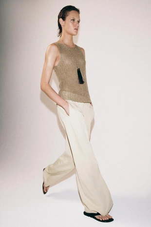 Ажурный топ из 100% льна- Заказать в России