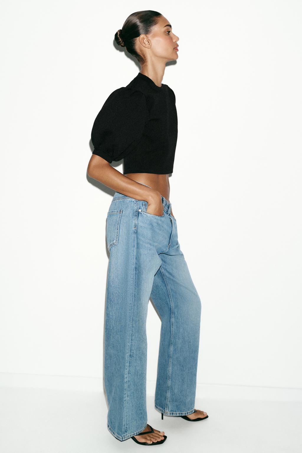 ТРИКОТАЖНЫЙ ТОП С ОБЪЕМНЫМИ РУКАВАМИ