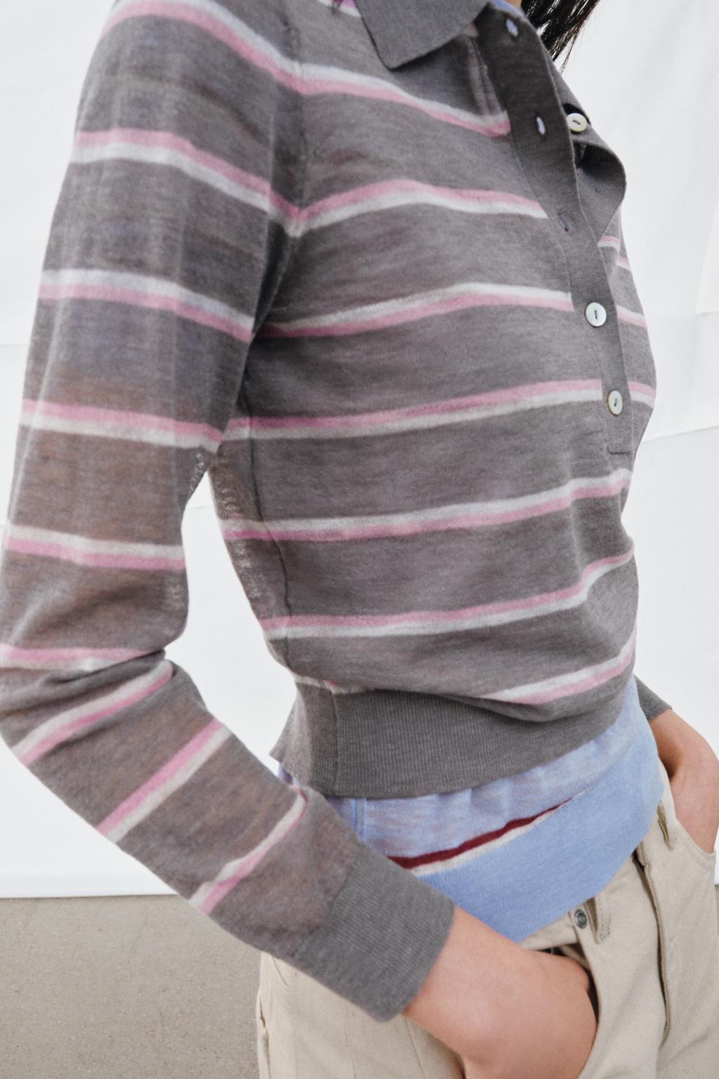 ТОНКОЕ ПОЛО В ПОЛОСКУ ИЗ ШЕРСТИ