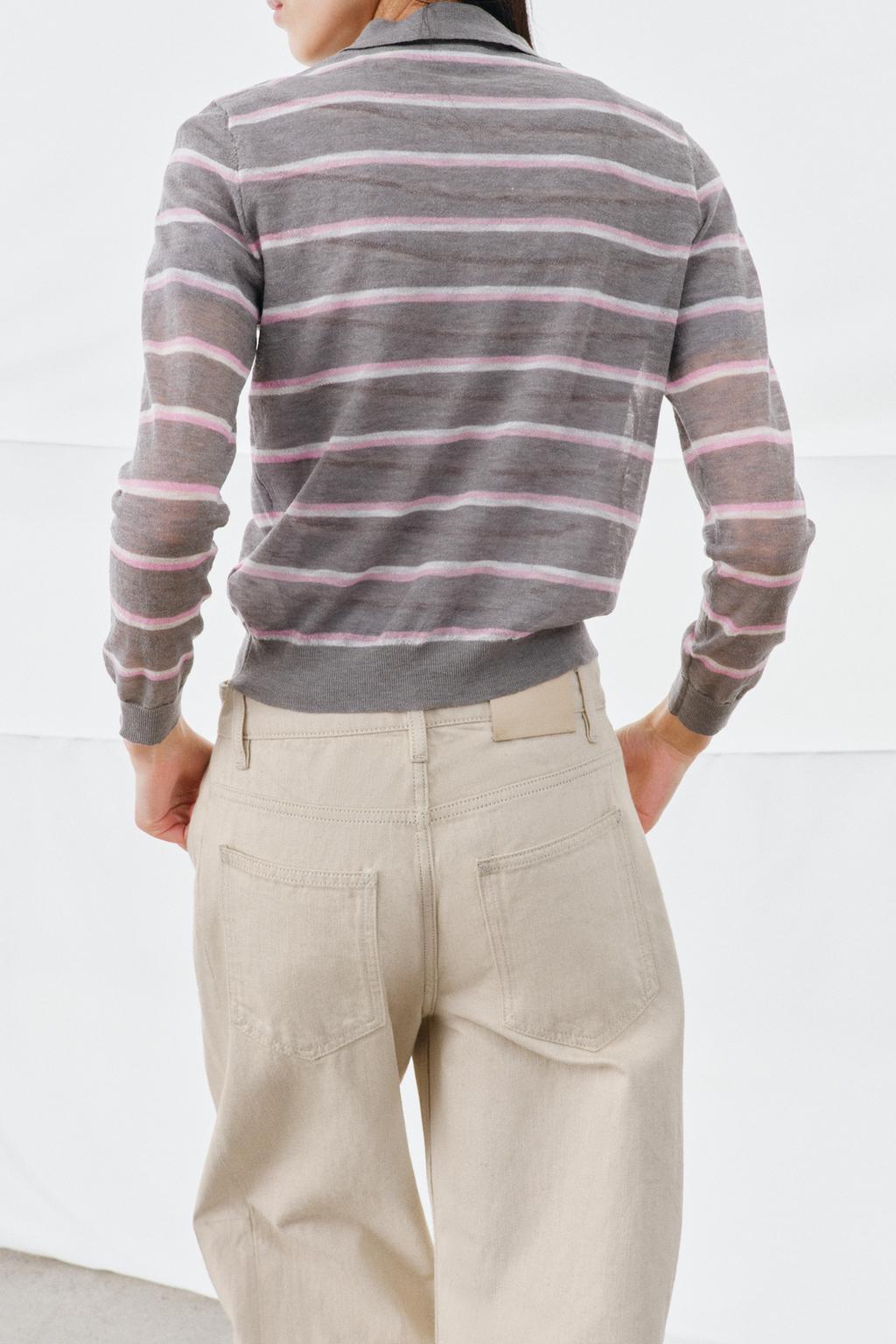 ТОНКОЕ ПОЛО В ПОЛОСКУ ИЗ ШЕРСТИ