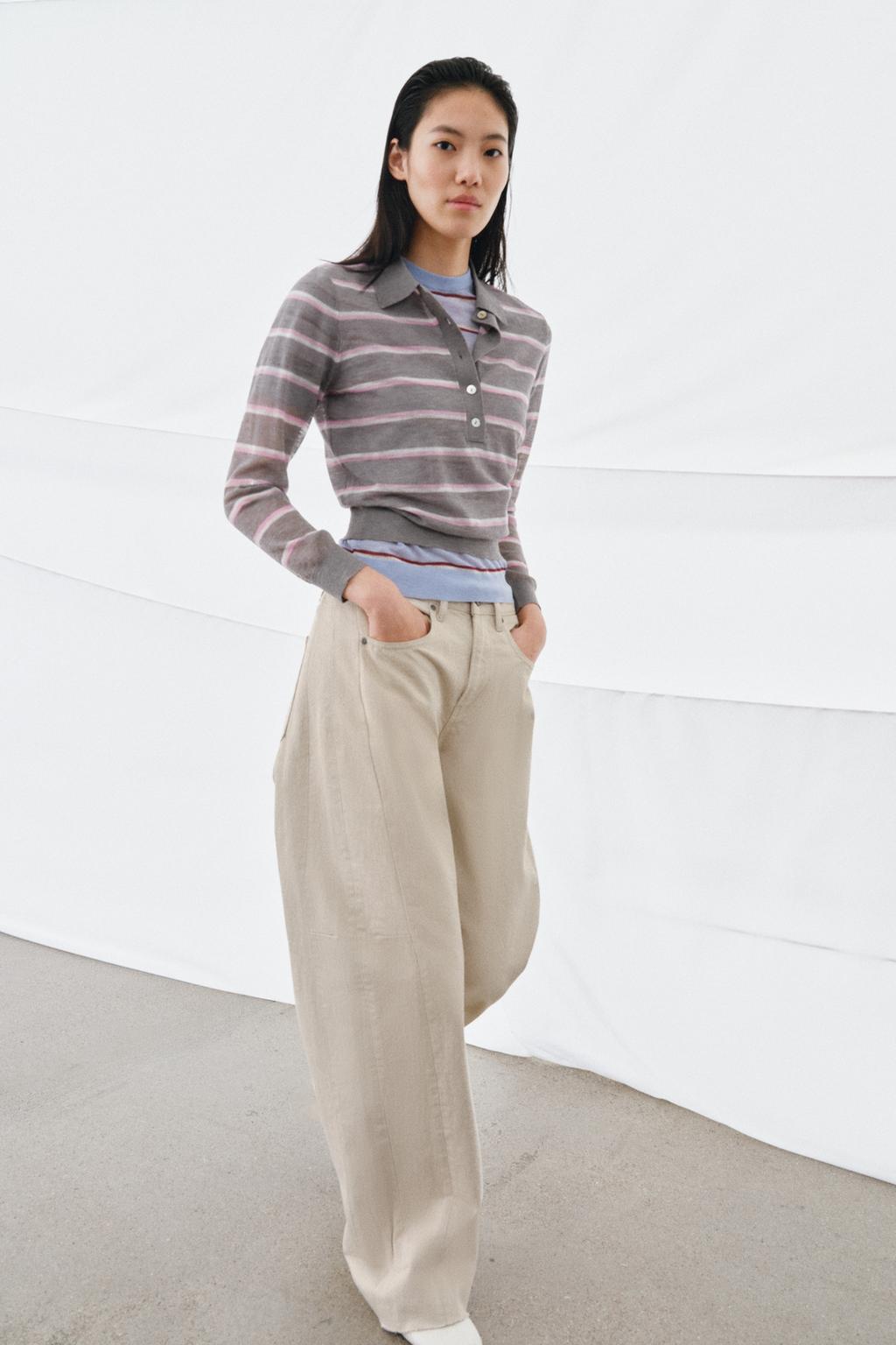 ТОНКОЕ ПОЛО В ПОЛОСКУ ИЗ ШЕРСТИ