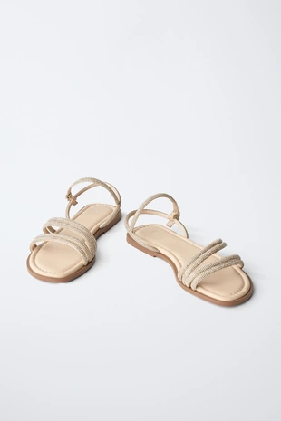 Сандалии со стразами- Заказать в России