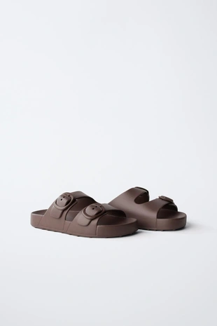 Резиновые сандалии с пряжками- Заказать в России