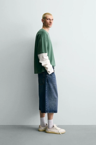 Толстовка с имитацией двойных рукавов- Заказать в России