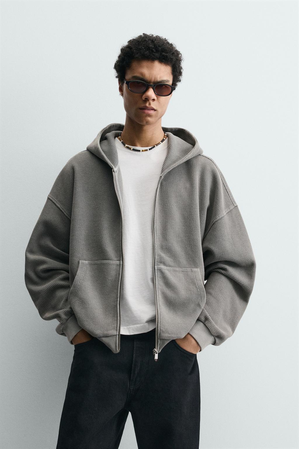 ХУДИ ВАФЕЛЬНОГО ПЛЕТЕНИЯ С ЭФФЕКТОМ ПОТЕРТОСТИ