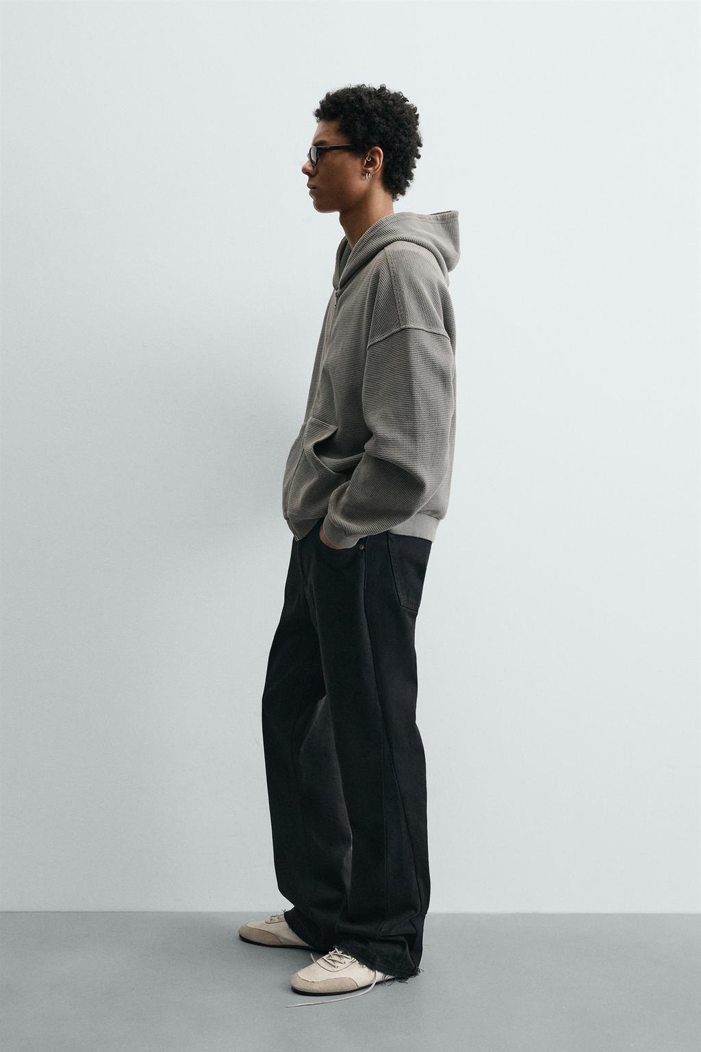 ХУДИ ВАФЕЛЬНОГО ПЛЕТЕНИЯ С ЭФФЕКТОМ ПОТЕРТОСТИ