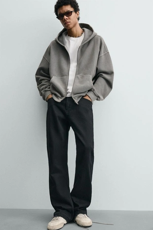 Худи вафельного плетения с эффектом потертости- Заказать в России