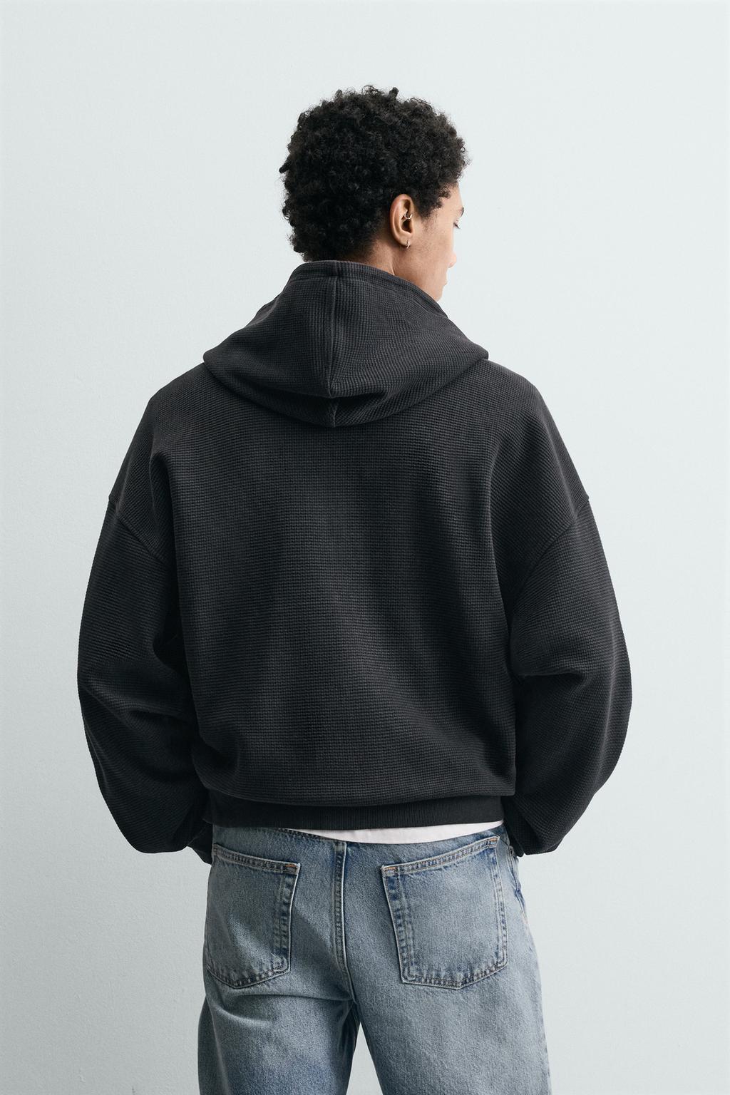 ХУДИ ВАФЕЛЬНОГО ПЛЕТЕНИЯ С ЭФФЕКТОМ ПОТЕРТОСТИ