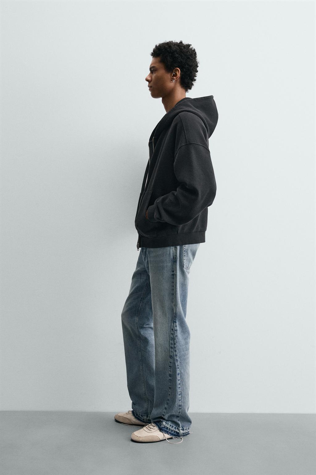 ХУДИ ВАФЕЛЬНОГО ПЛЕТЕНИЯ С ЭФФЕКТОМ ПОТЕРТОСТИ