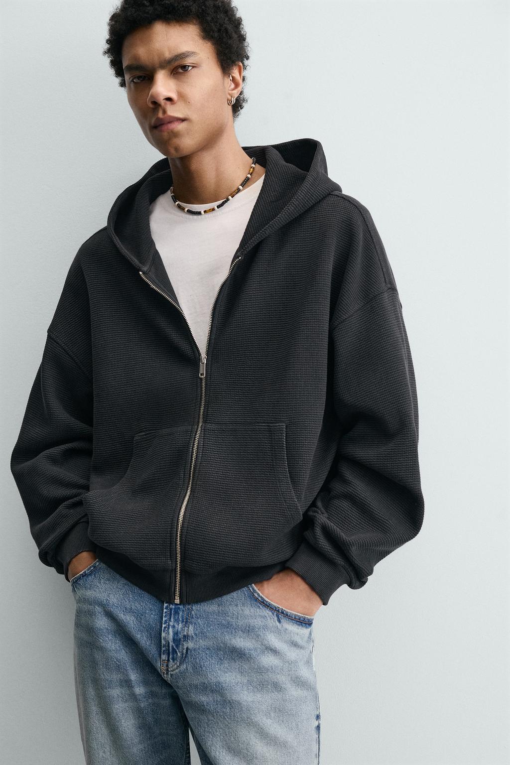 ХУДИ ВАФЕЛЬНОГО ПЛЕТЕНИЯ С ЭФФЕКТОМ ПОТЕРТОСТИ