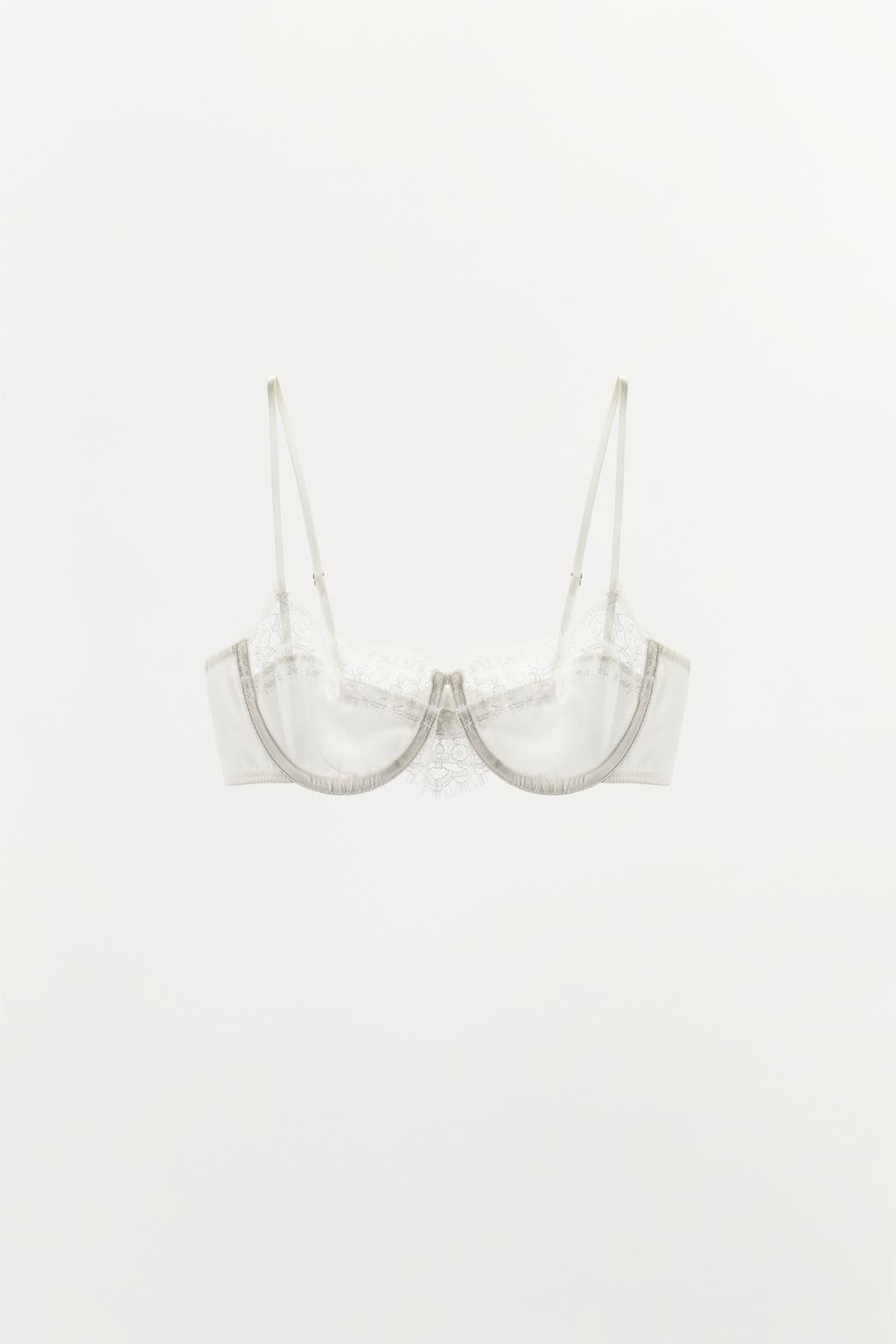 ШЕЛКОВЫЙ БРАЛЕТТ НА КОСТОЧКАХ С КРУЖЕВОМ