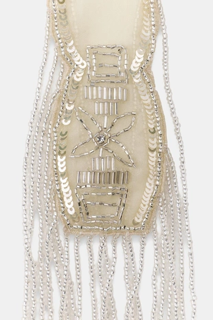 Платок с бусинами и пайетками- Заказать в России