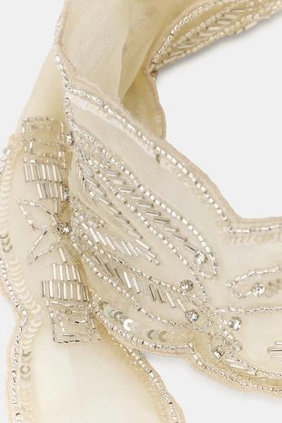 Платок с бусинами и пайетками- Заказать в России