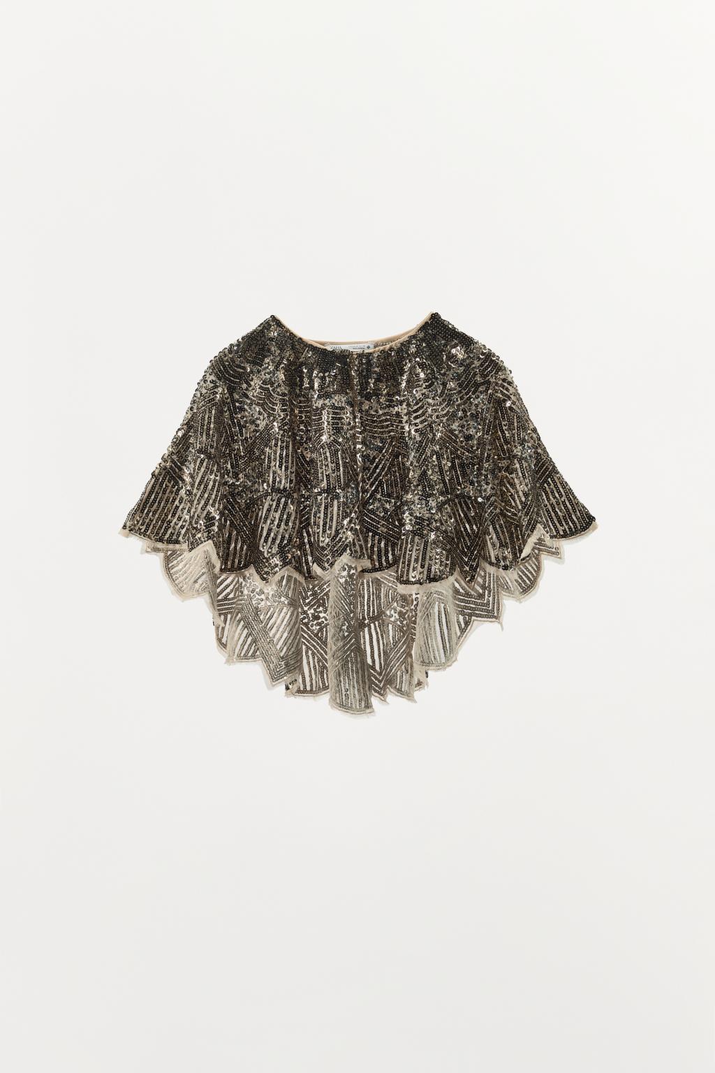 НАКИДКА С ВЫШИВКОЙ И ПАЙЕТКАМИ