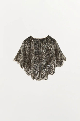 Накидка с вышивкой и пайетками- Заказать в России